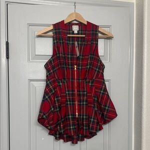 Anthropologie plaid blouse